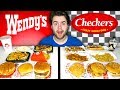 WENDY'S vs. CHECKERS - Fast Food Restaurant Taste Test!