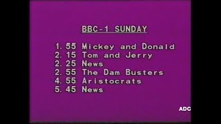 Bbc1 Programme Changes Menu & Link 16Th September 1984 Short Clip