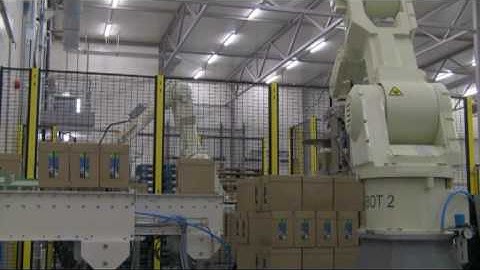 RFA Kawasaki Robotpalletisers for wrap around boxes