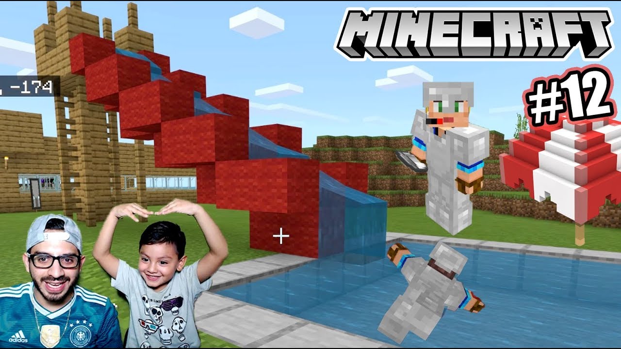 Tobogan En Mi Casa De Minecraft Piscina En Minecraft Survival - karim juega minecraft roblox