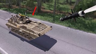 AT missile vs Russian APC: BMP2 full of soldiers ambushed & destroyed | ARMA 3 Military Simulator