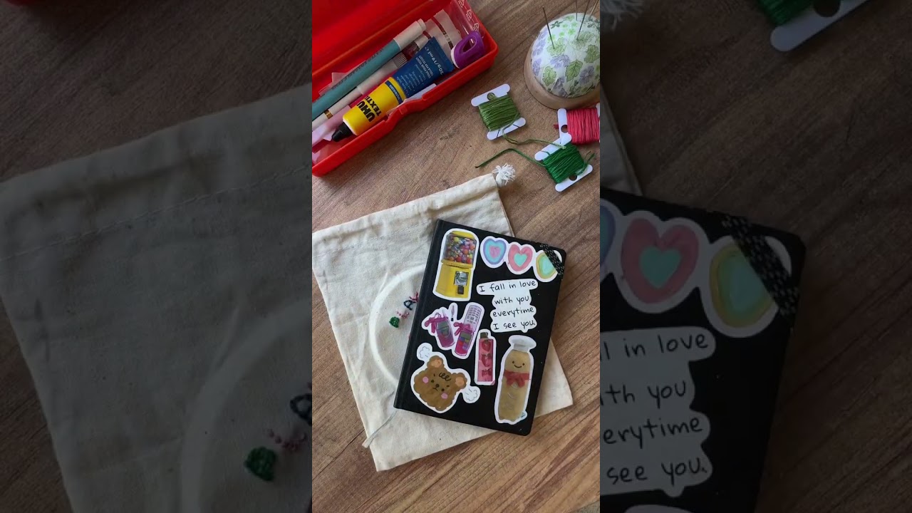 Your art journal deserves a cute embroidered bag to carry all your emotions 