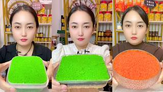 Bright Green And Orange Fish Roe Spread In Serving Trays