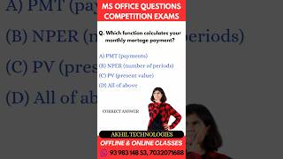 computer competition exams MS office Questions #msoffice #job #exams #competitiveexams #questions
