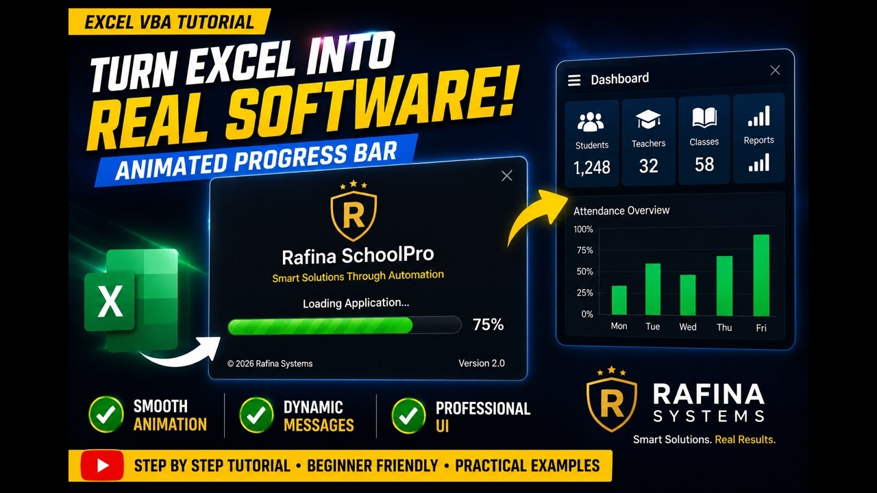 How To Create Animated Progress Bar For Your Excel VBA Projects - YouTube