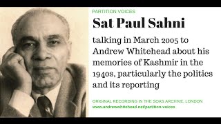 Partition Voices: Sat Paul Sahni