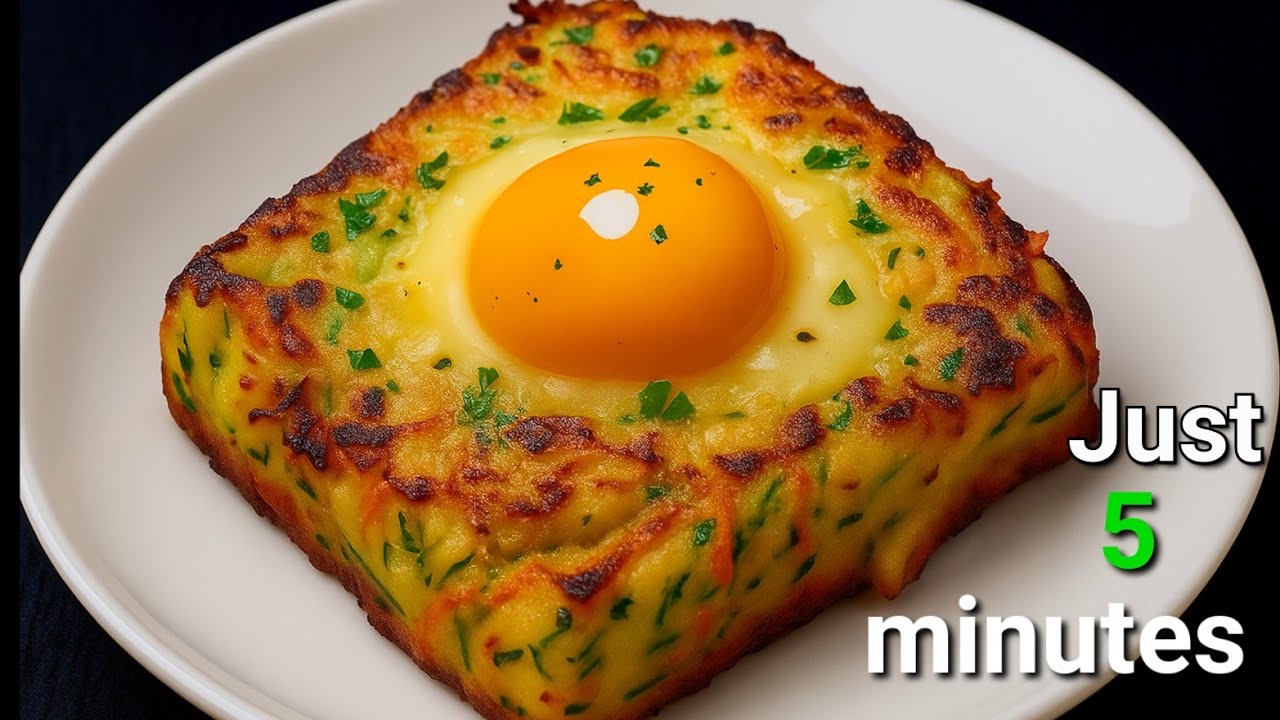 Just mix 2 eggs and potatoes! Quick & Easy Breakfast Recipe in 5 minutes!