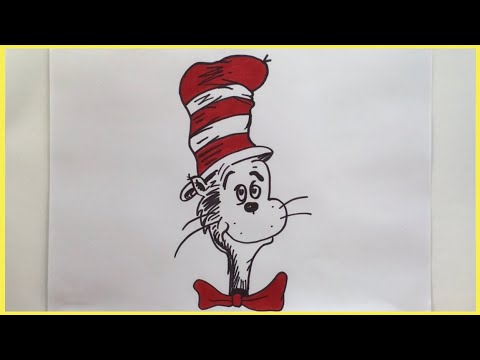 How to draw Cat in the Hat - YouTube