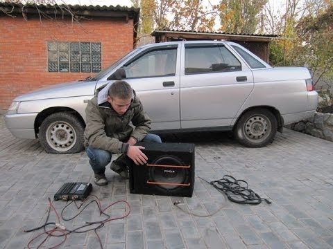 Видео как установить сабвуфер в машину своими руками