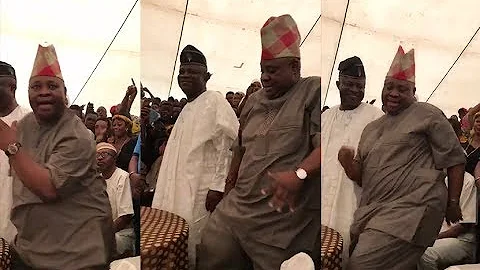 See Davido's Uncle, Senator Ademola Adeleke's Jaw-Dropping Victory Dance