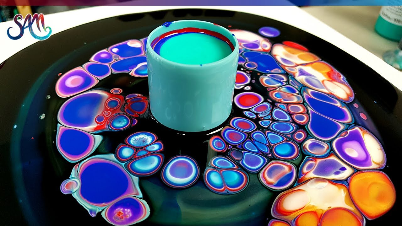 CELLS Go Wild! Must See🌌 Open Cup Acrylic Pour GALAXY | Easy Fluid Art ...