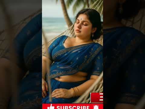  Dubai Princess Sways In Blue Saree Amid Natural Beauty