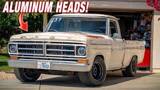 My F100 LIVES! New Aluminum Head Upgrade and FIRST START OPEN HEADERS! *Super Loud*