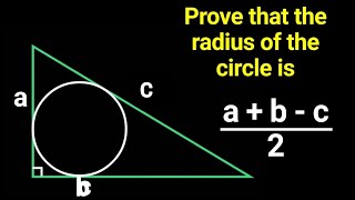 Class 10 Maths | Find the radius of the circle inscribed in a right triangle of sides a, b and c