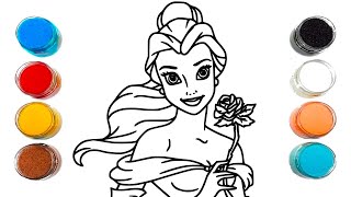 Magical Sand Art: Coloring Disney Princess Belle from Beauty and the Beast
