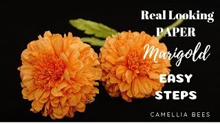 : How to make Paper Marigold flower from crepe paper - Easy and Fast for Day of the Dead