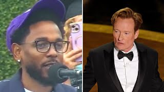 Kendrick Lamar REACTS To Conan O'Brien CALLING OUT Drake During Oscars Monologue