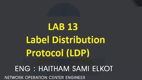 JunOS Lap 13 Label Distribution Protocol (LDP) Eng.Haitham Elkot