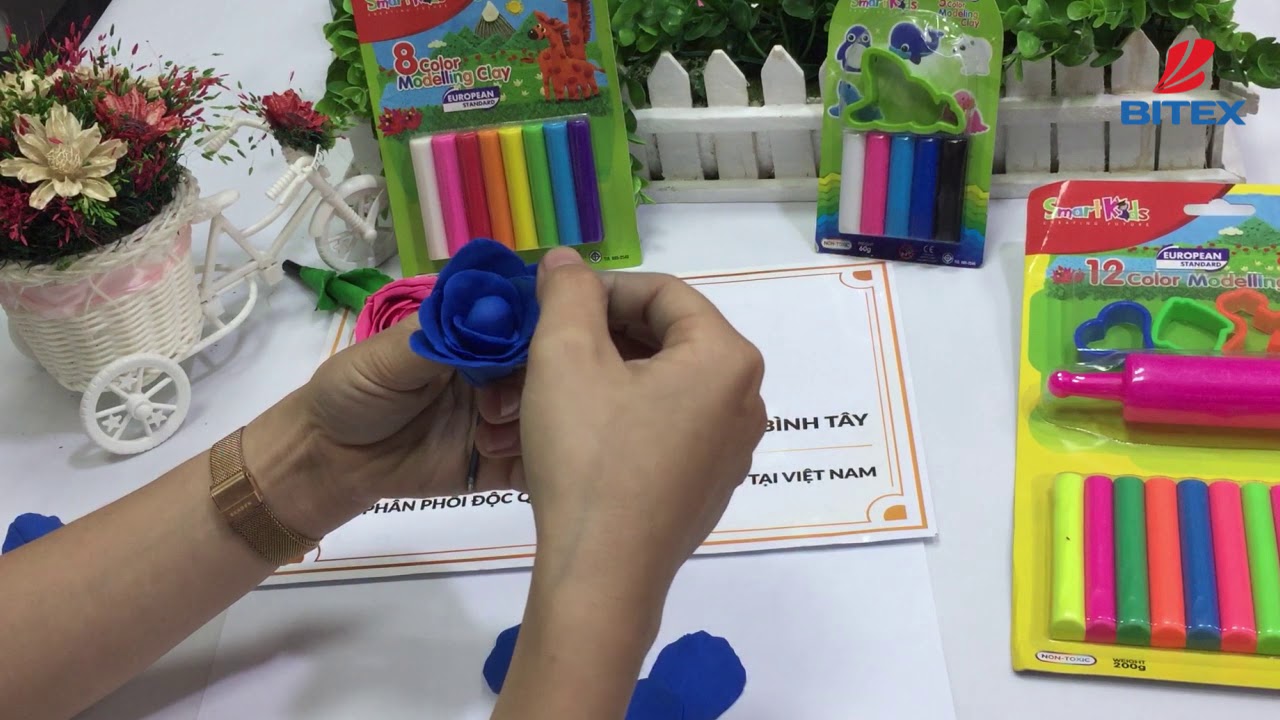 HƯỚNG DẪN LÀM BÔNG HOA BẰNG ĐẤT NẶN