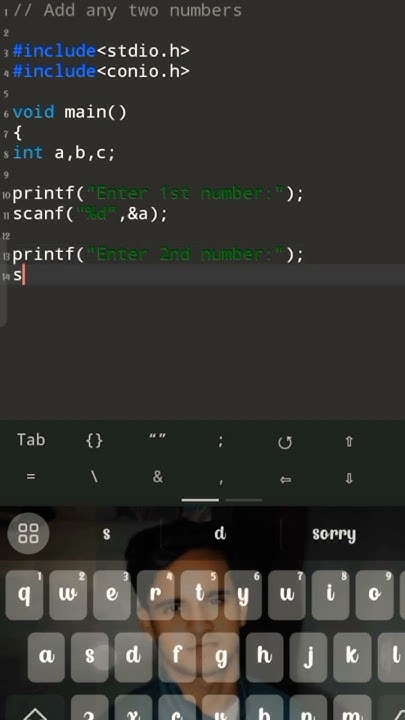 Add Two Numbers using c #code #programming #c #india #program # ...