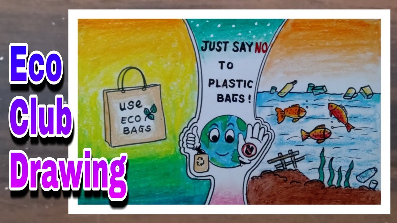 Plastic Pollution and it's ill Effects Drawing / Eco Club / Save  Environment / Plastic Pollution - YouTube