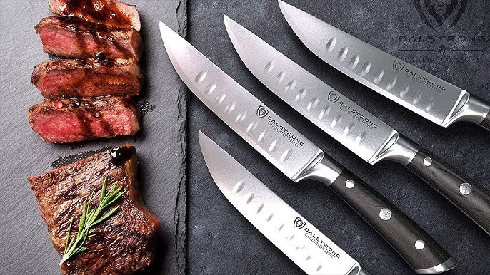 D.Perlla Steak Knives, Non Serrated Stainless Steel Sharp Steak