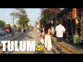 Tulum city, Mexico, walking tour 4k 60fps