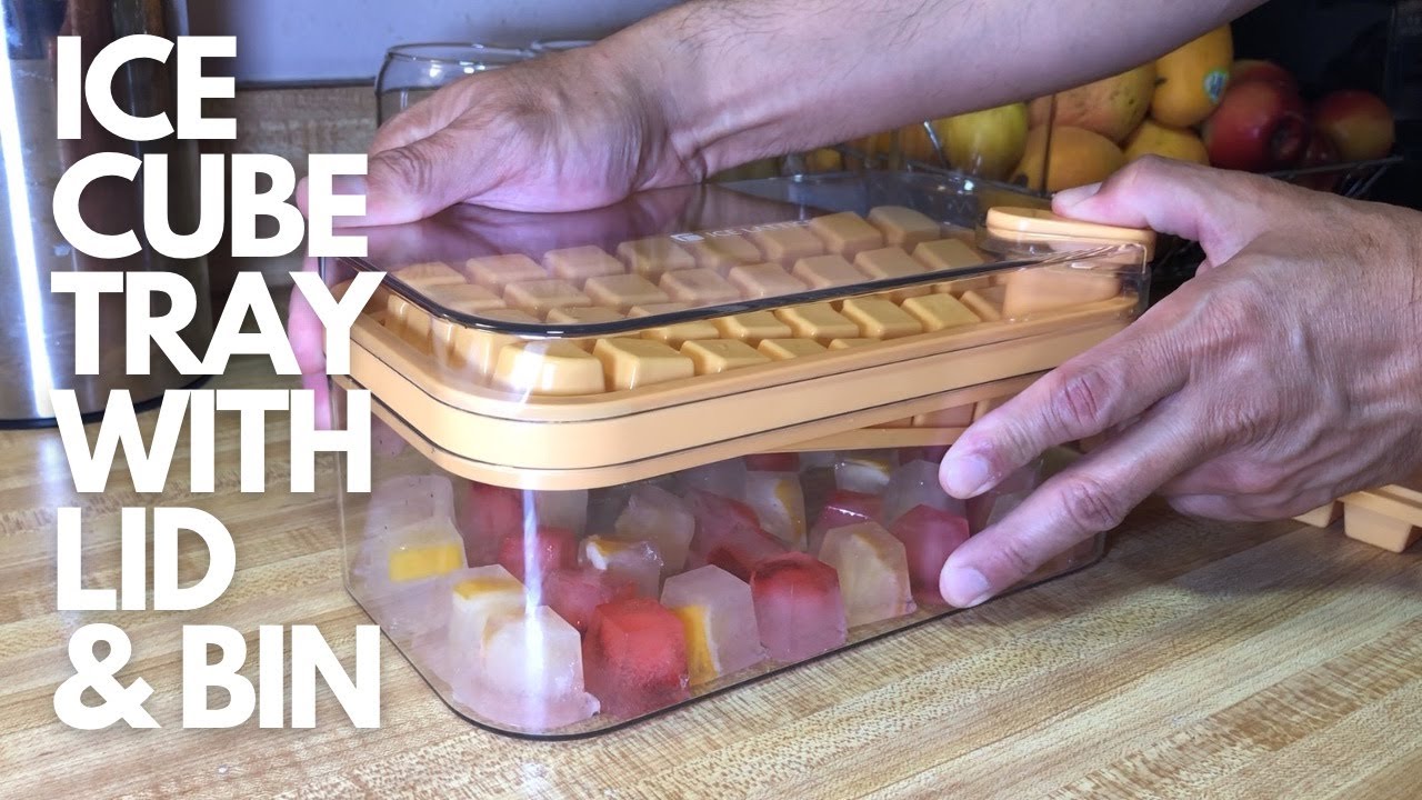 Ice Cube Tray, Stackable Ice Trays for Freezer with Lid and Bin, Easy  Release 64 Nuggets Ice for Chilling Cocktails Whiskey Tea Coffee Cool Drinks