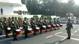 banda de guerra de infantería, campo militar No. 1 CDMX