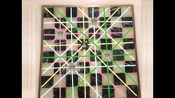 5 queens problem. Place five queens on the chessboard so that all squares are occupied or threatened