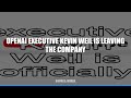 OpenAI Shakeup: Top Executive Kevin Weil Is Leaving the Company #Shorts