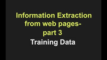 Information Extraction from Web Pages - part 3 (Create Training Data)