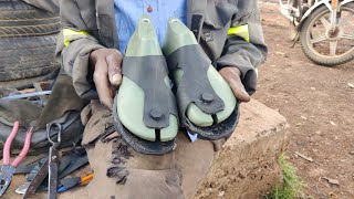 Let&#39;s recycle old used tires into durable sandals