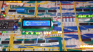 Ben Eater inspired CPU with The 8-Bit Guy character LCD Commodore logo demo