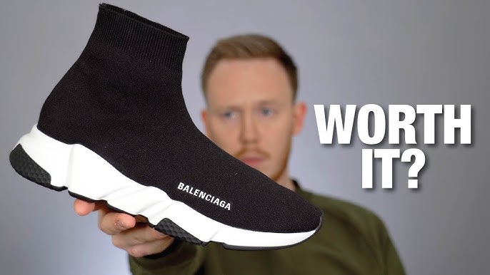 Balenciaga Men's Speed Trainers Sock Knit: Black/Red 2018 try-on &  comparison 