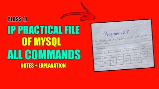 Class 11 IP Practical File Of Mysql Command | IP practical file | Mysql Command File