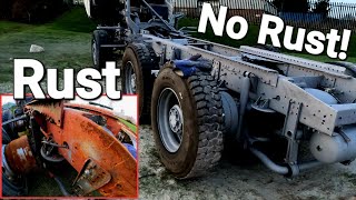 SandBlasting Truck Frame Chassis Removing Rust and old Paint!