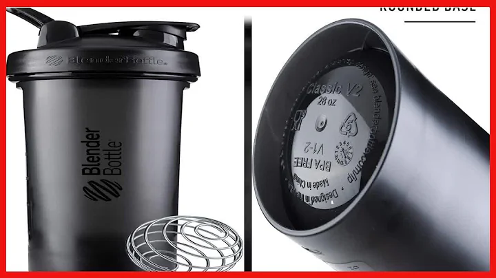 BlenderBottle Classic V2 Shaker Bottle Perfect for Protein Shakes and Pre Workout, 28-Ounce, Black