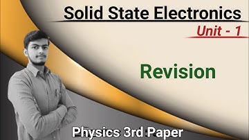 🔴Live|| Solid State Electronics Physics 3rd Paper Bsc final Year|| Unit - 1|| #VivekMishra #Physics