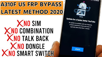 Samsung A310F (A3 2016) U5 Android 7 FRP Google Account Bypass. No Talkback, PIN, Combination