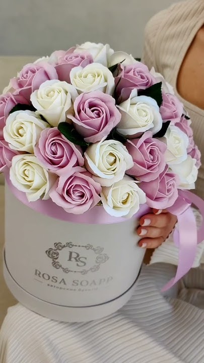 Красивые букеты из мыльных роз в шляпных коробках🌹 #rosasoapp # ...