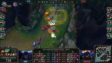 Worlds 2017 Groups stage Day 2 highlights | TSM Hauntzer Gnar 1 vs 2 moment | TSM vs FW highlights