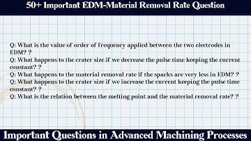 MCQ Questions EDM-Material Removal Rate with Answers