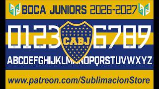 Boca Juniors 2026-2027 Football Font FREE Jersey Font Download