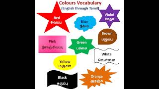 Colours Vocabulary English Through Tamil