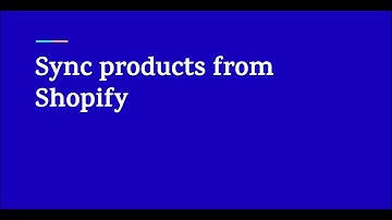 Sync products from Shopify