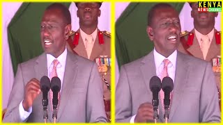 Ruto POWERFUL speech today at KDF Cadets Commissioning Parade in Kenya Military Academy Lanet Nakuru