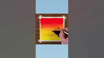 Easy sunset painting - Watercolor painting