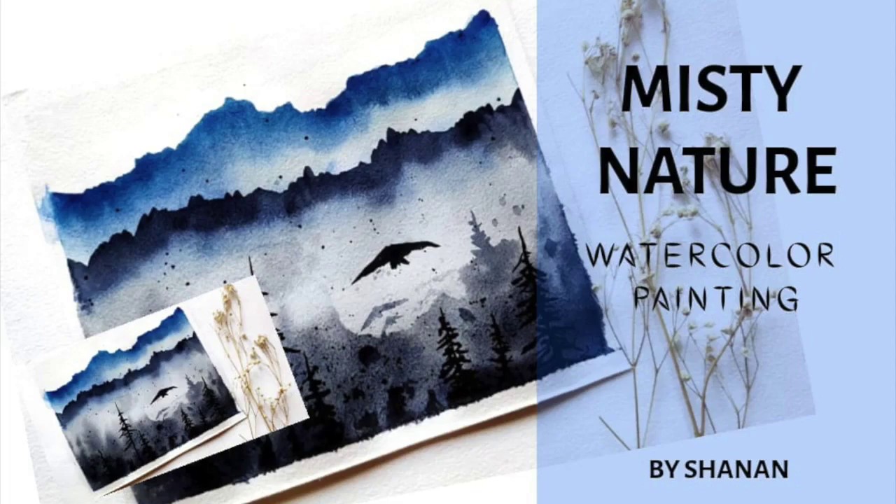Learn to paint Misty nature in Watercolors Mist watercolor painting