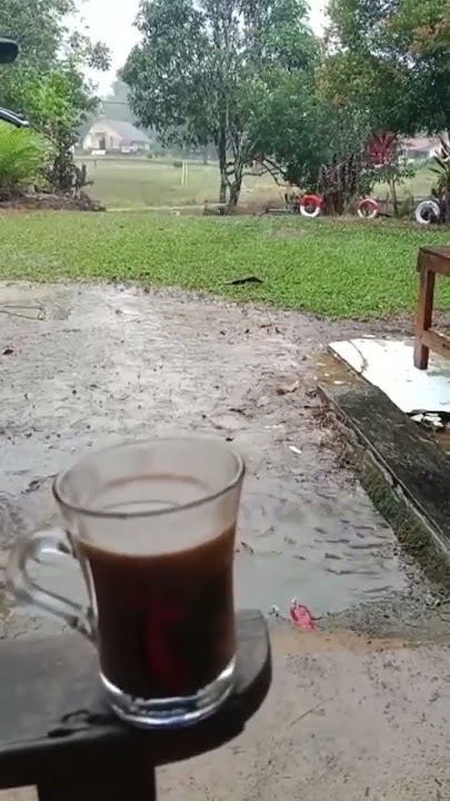 Menikmati kopi sambil saat cuaca hujan di kampung #trendingshorts #viralshorts #viralvideo #shorts
